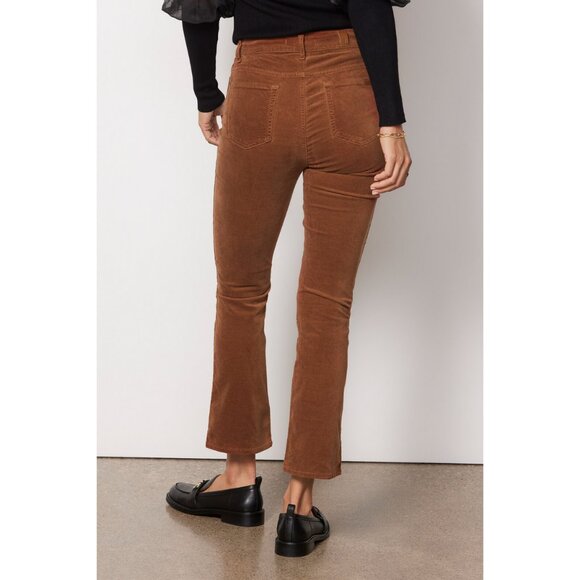 New 7 For All Mankind High Waist Slim Kick Bootcut Flare Crop Velvet Suede Pants - Picture 12 of 14